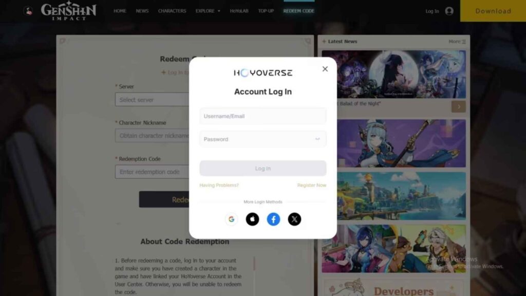 How to Redeem Codes in Genshin Impact