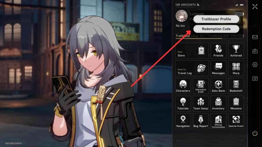 Redeeming Codes in Honkai Star Rail