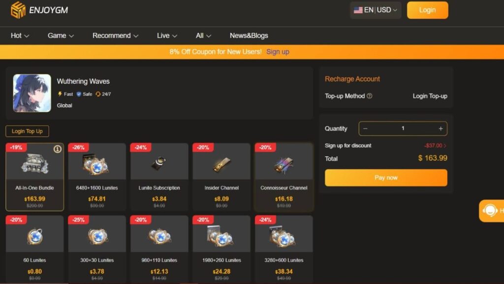 Why Top Up with EnjoyGM for Wuthering Waves