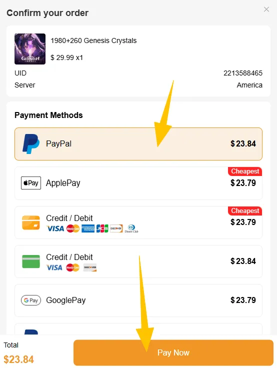 Find out the safest and cheapest way to get your MiHoYo game top-up: legit sources, instant arrival, up to 37% discount & 24/7 real-man customer service.