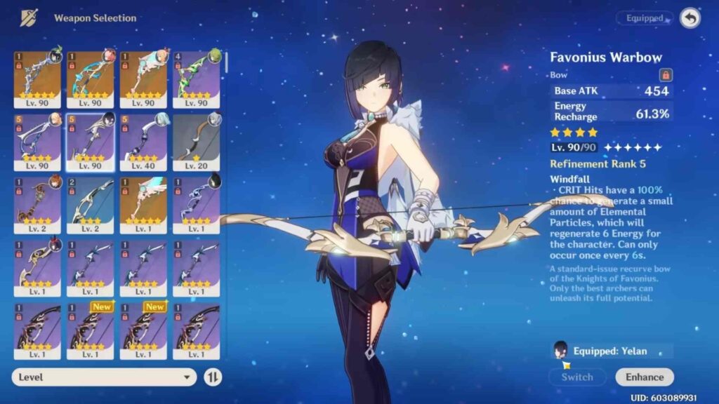 Best Weapons for Yelan