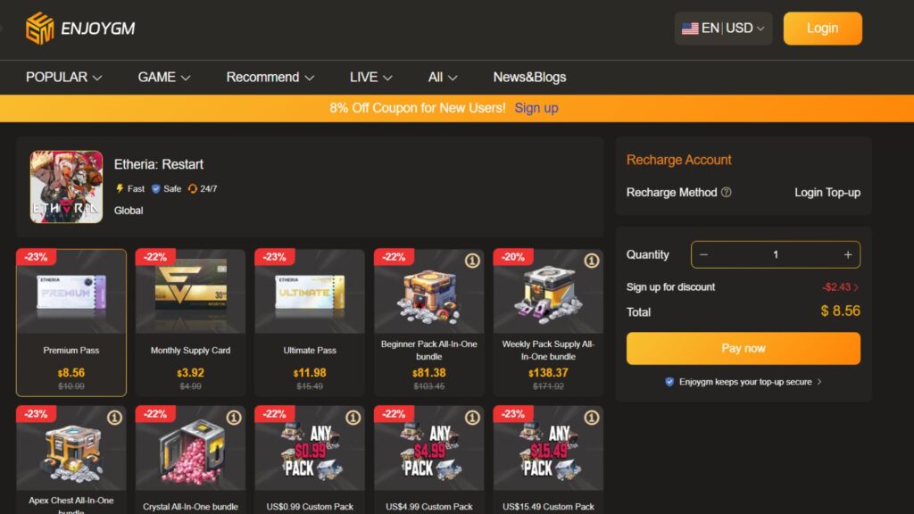 Top Up Smartly with Enjoygm