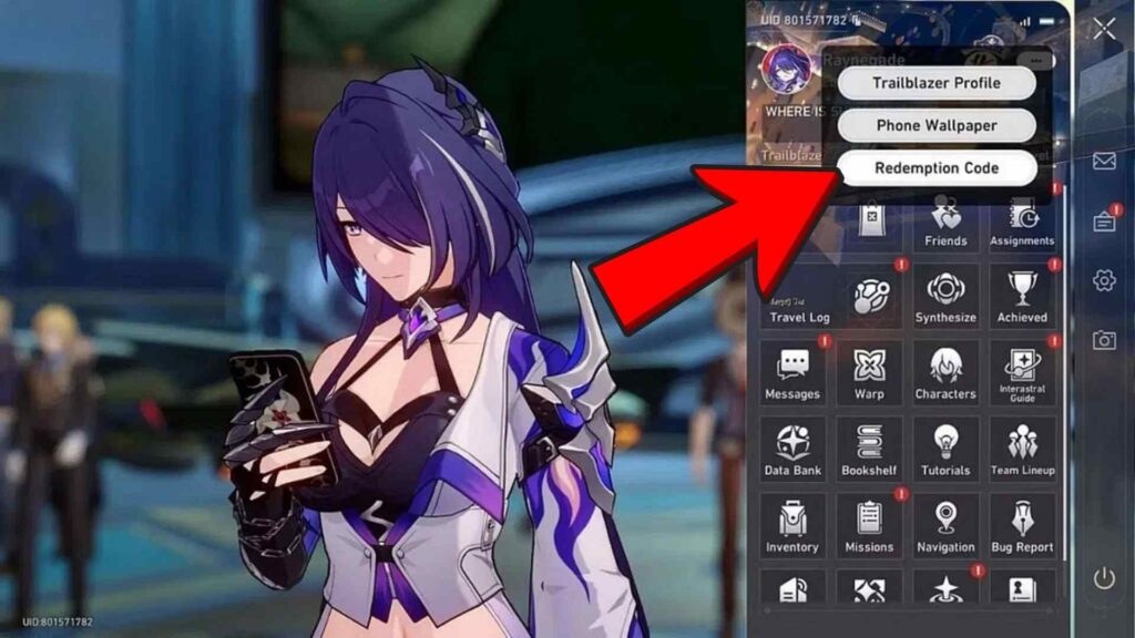 Redeeming Codes in Honkai Star Rail