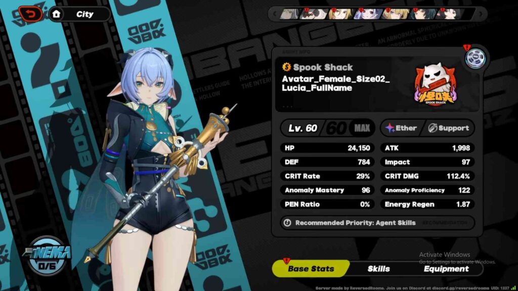 Lucia Main Stats and Substat Priority