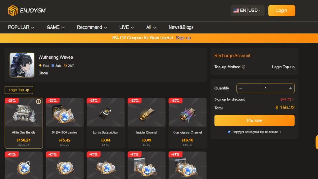 Wuthering Waves top ups