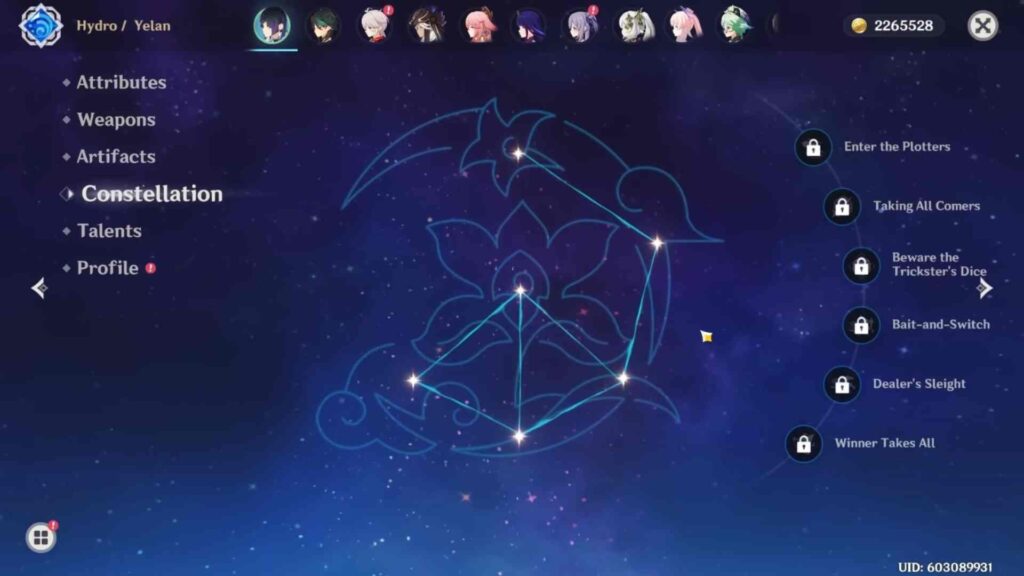 Yelan Constellations
