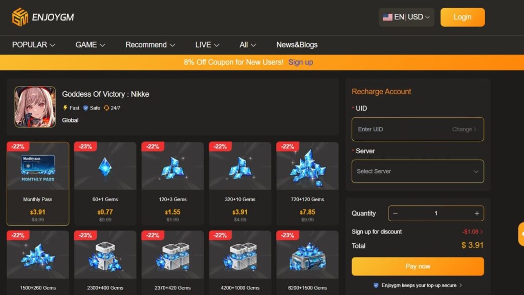 top up Goddess of Victory Nikke