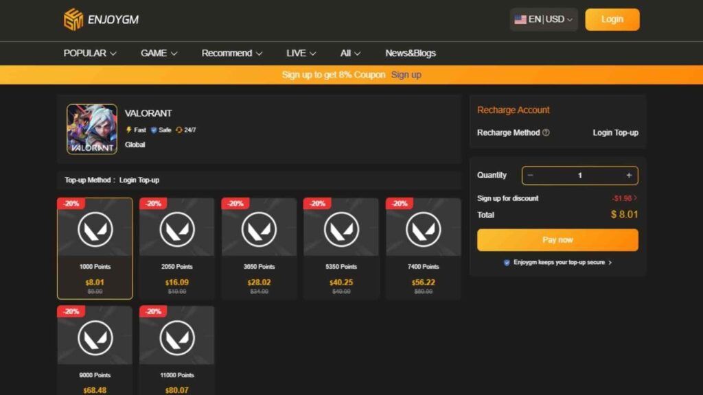 Top up Valorant