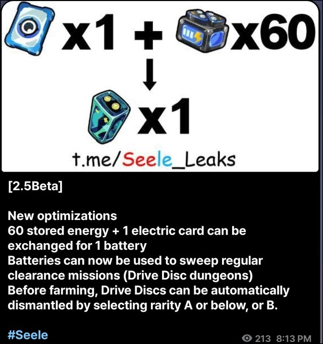 Zenless Zone Zero 2.5 Battery Changes