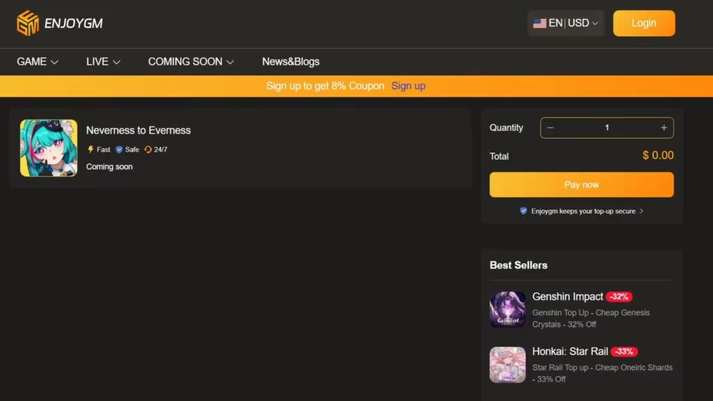 Neverness to Everness top ups