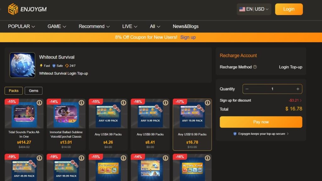 top up Whiteout Survival