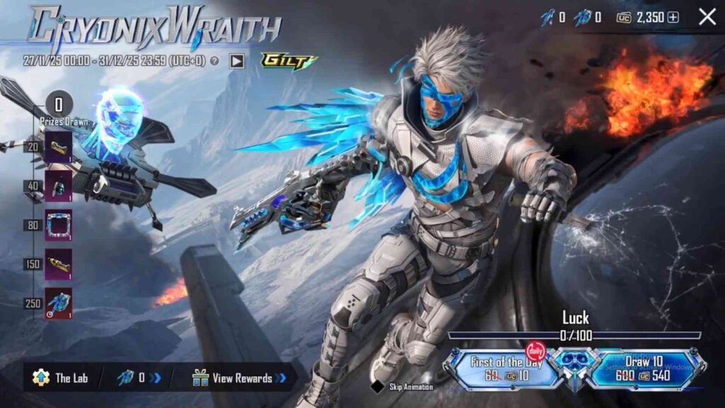 How to Get the Cryonix Wraith Gilt Suit in PUBG Mobile