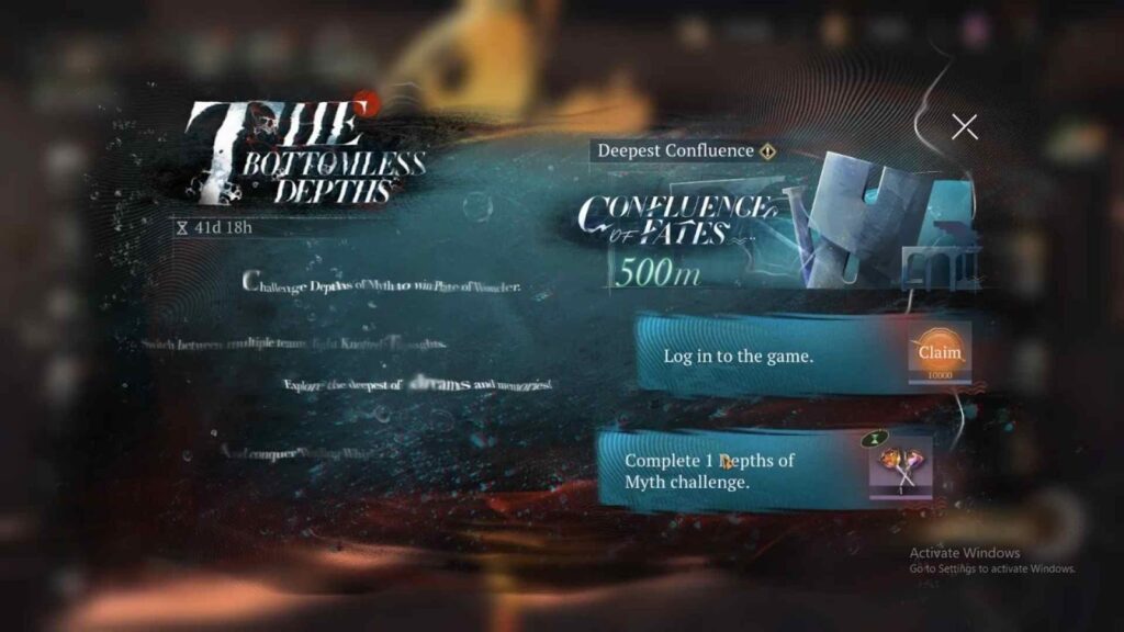 Events & Rewards Table