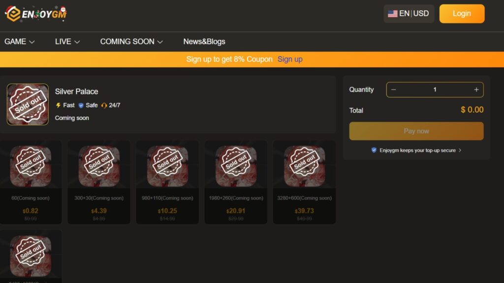 top-up Silver Palace