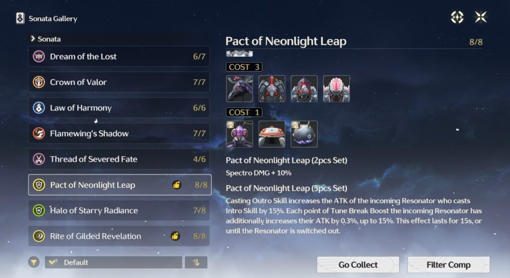 Wuthering Waves Pact of Neonlight Leap Echoes Set