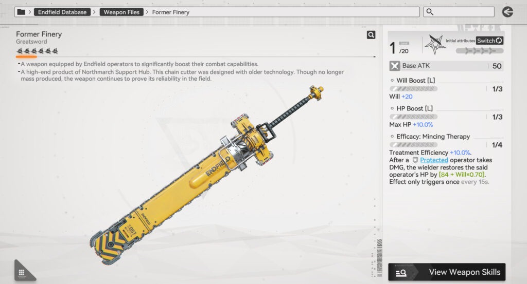 Arknights: Endfield Free 6-star Weapon Former Finery
