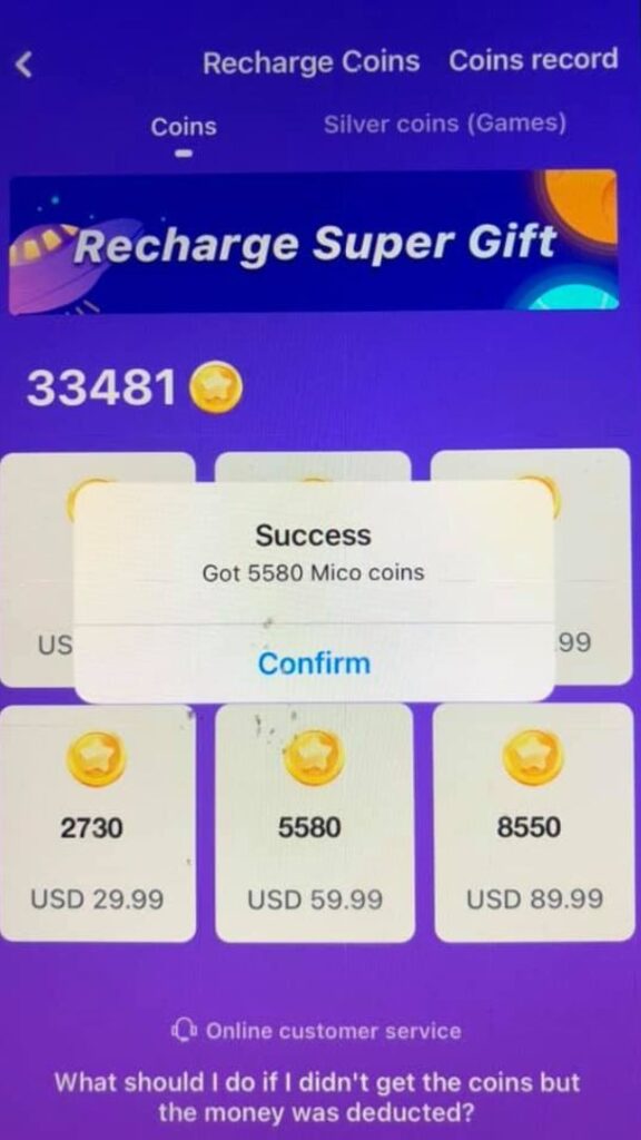 Official Mico Coins Recharge