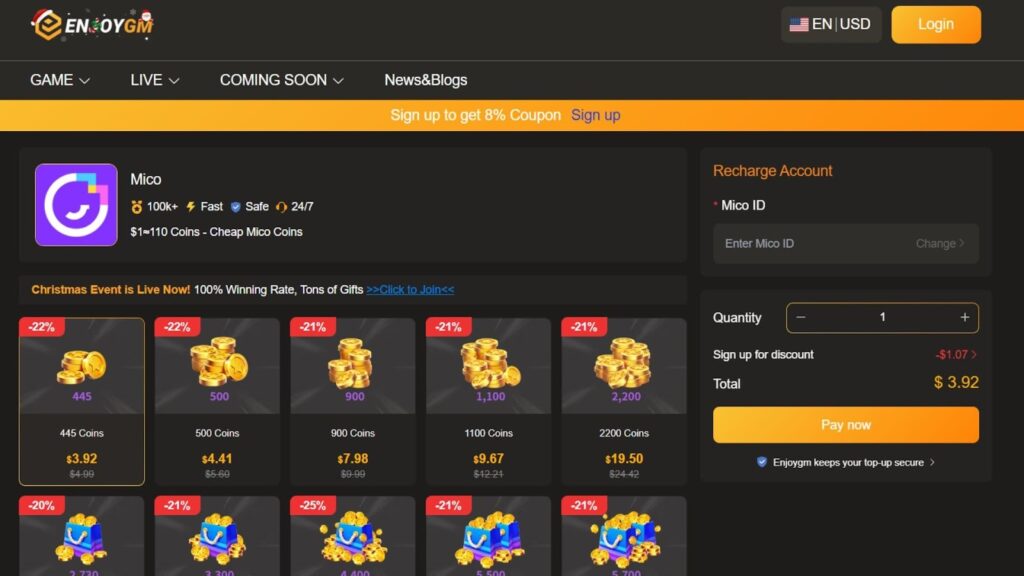 Is Enjoygm Reliable for Mico Coins Recharge