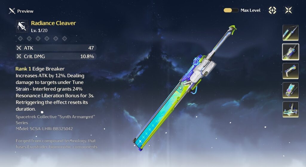 Wuthering Waves Radiance Cleaver