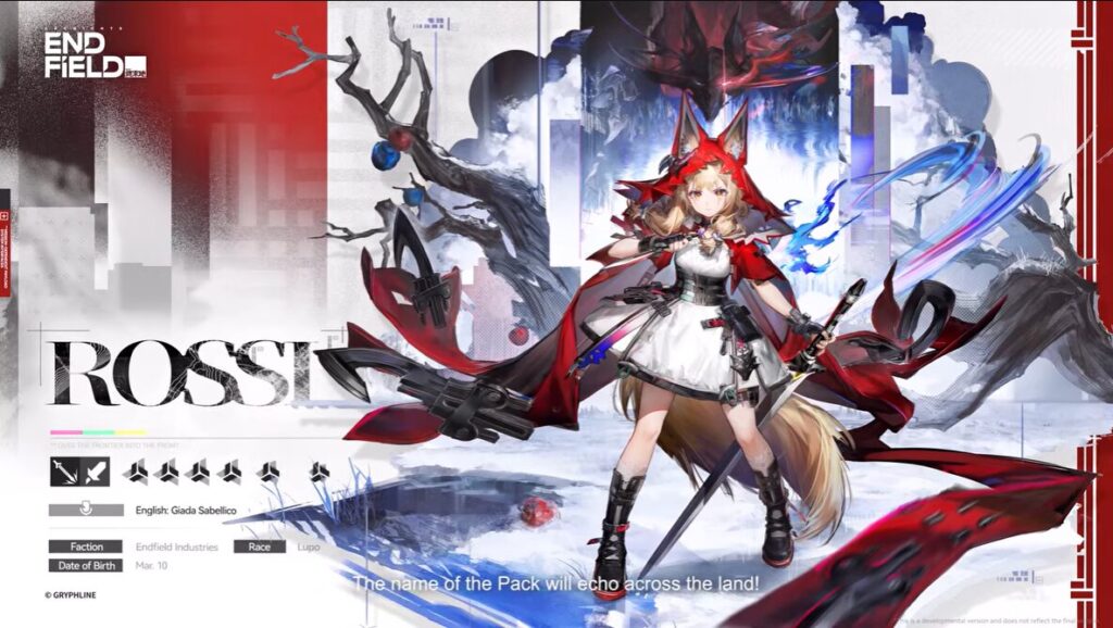 Arknights: Endfield 1.1 Rossi