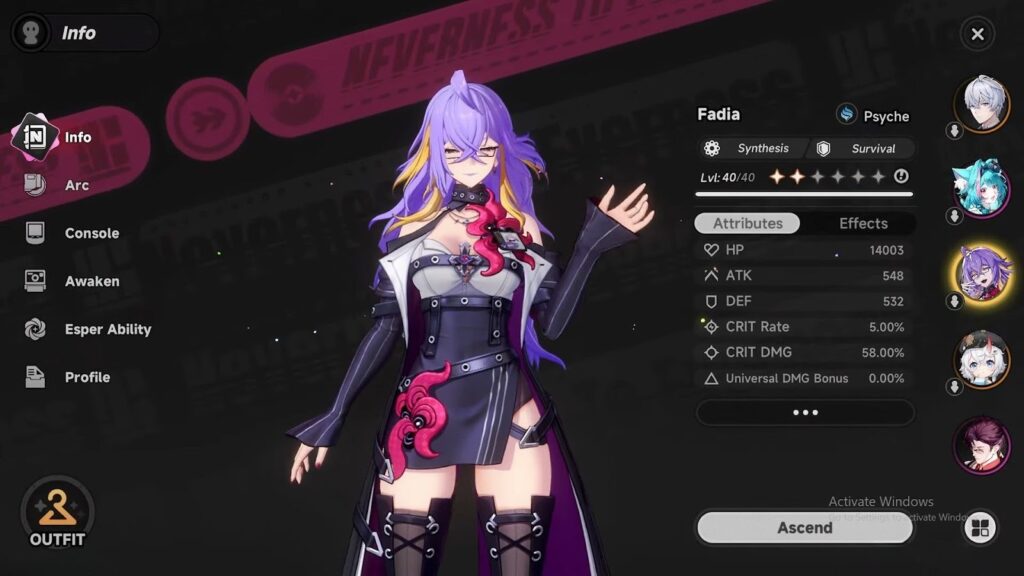 Fadia Artifact and Stat Priorities