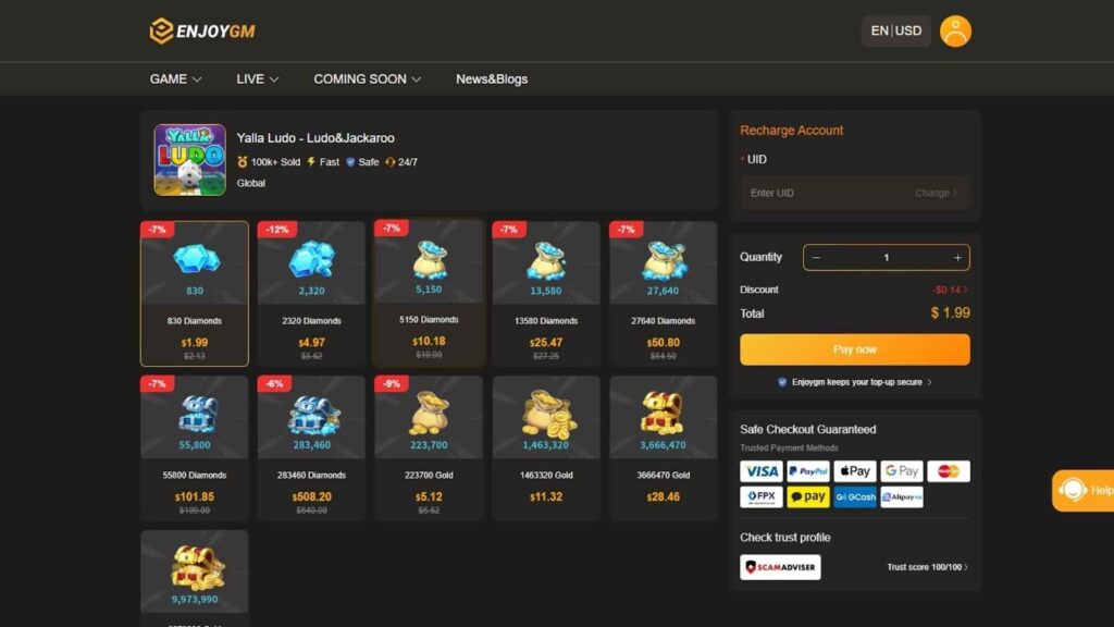 Yalla Ludo Diamond Purchase Prices