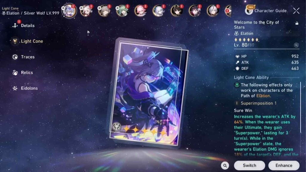 Best Light Cones for Honkai Star Rail Silver Wolf Lv. 999 Build