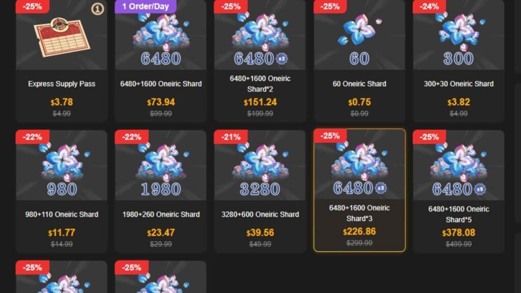 Honkai: Star Rail Oneiric Shards