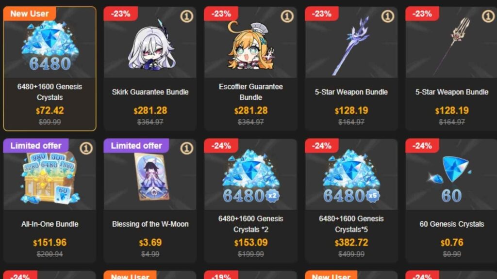 Genshin Impact Genesis Crystals (Global)