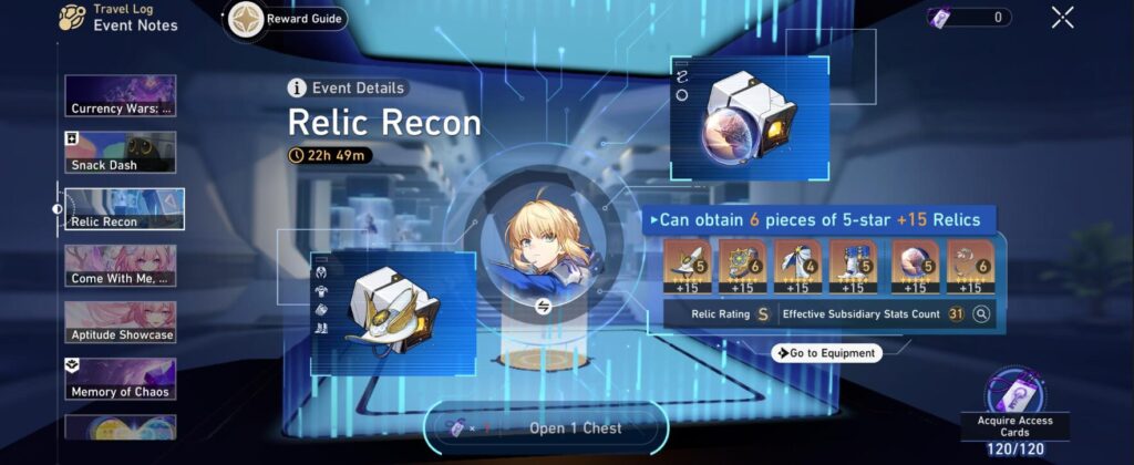 Honkai Star Rail Relic Recon Even
