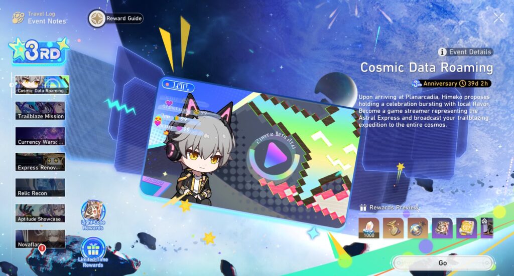 Honkai Star Rail 3rd Anniversary Cosmic Data Roaming