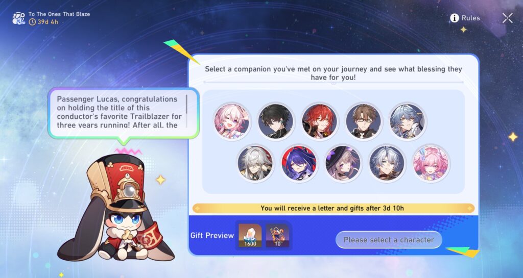 Honkai Star Rail 3rd Anniversary Letter Event