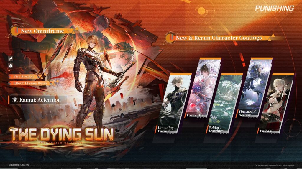 Punishing Gray Raven The Dying Sun Update Patch New Coatings
