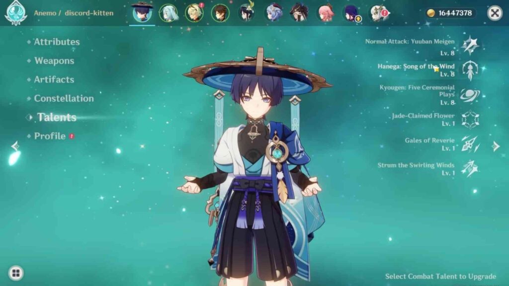 Talent Priority for Genshin Impact Wanderer