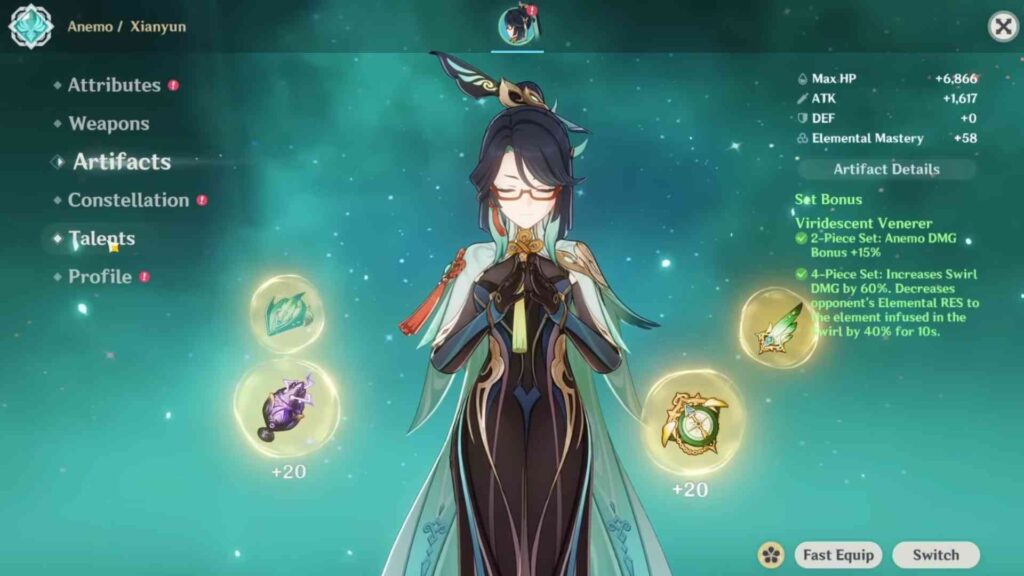 Best Artifacts for Xianyun